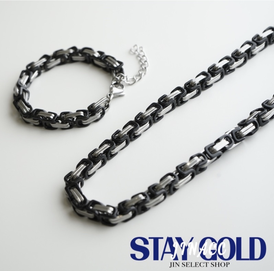 JIN ACC 拼色異材質小香風格造型(項鍊)  拼接 撞色