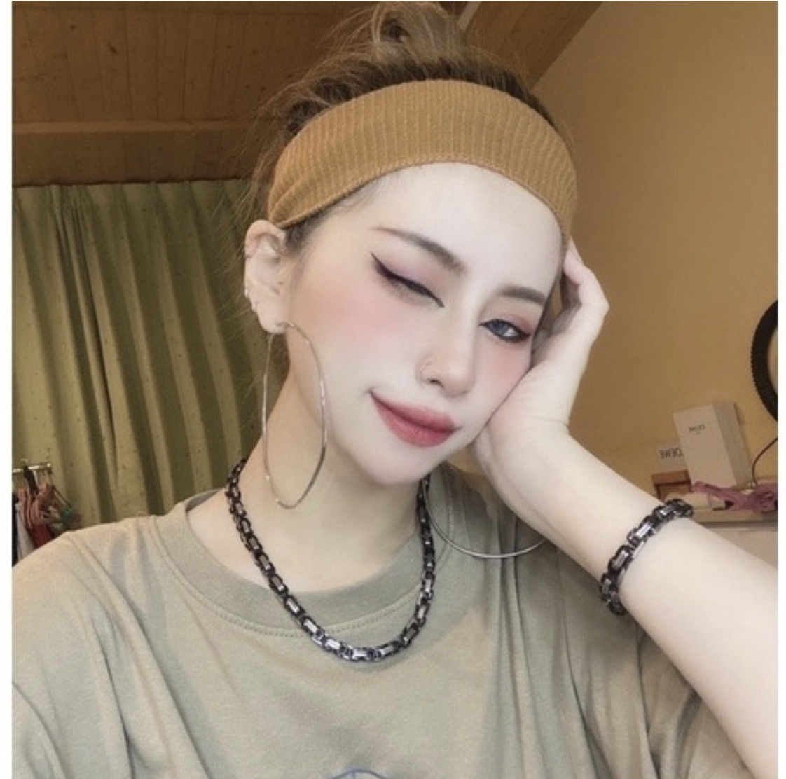 JIN ACC 拼色異材質小香風格造型(手鍊)  拼接 撞色