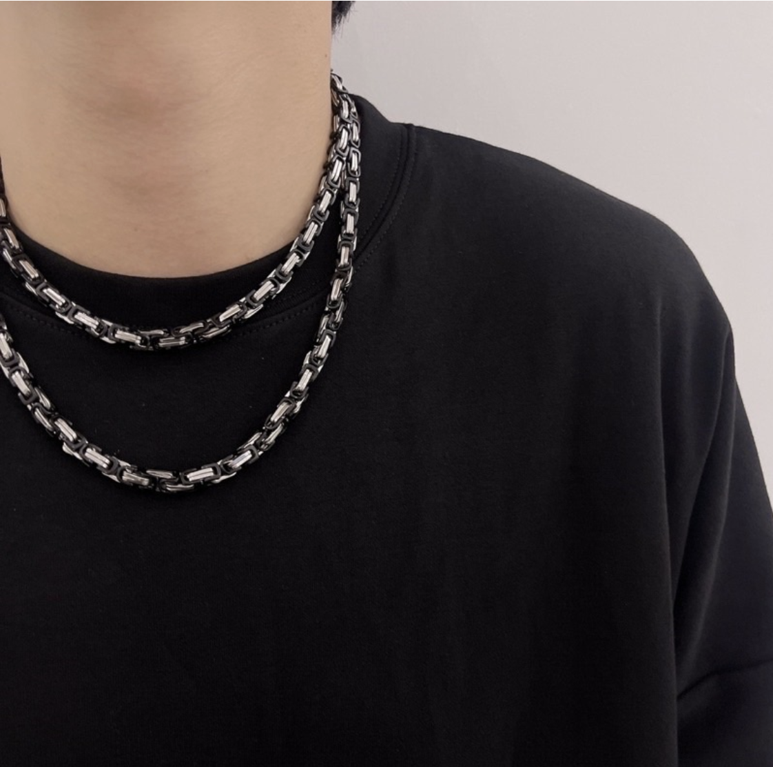 JIN ACC 拼色異材質小香風格造型(項鍊)  拼接 撞色