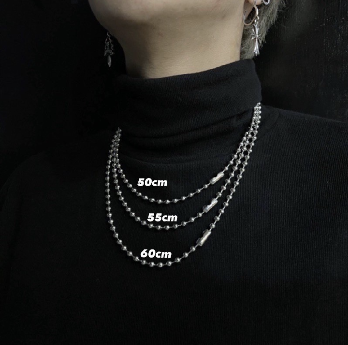 韓國 Raucohouse 頸鏈項鍊系列 古巴項鍊 古巴鍊 雙層 圓珠 素面 項鍊 鈦鋼 搭配 飾品