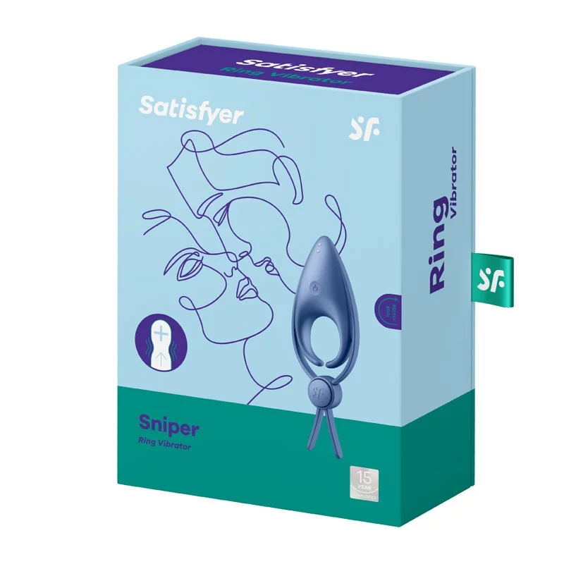 Satisfyer Sniper 可調節男士震動雙環 藍色