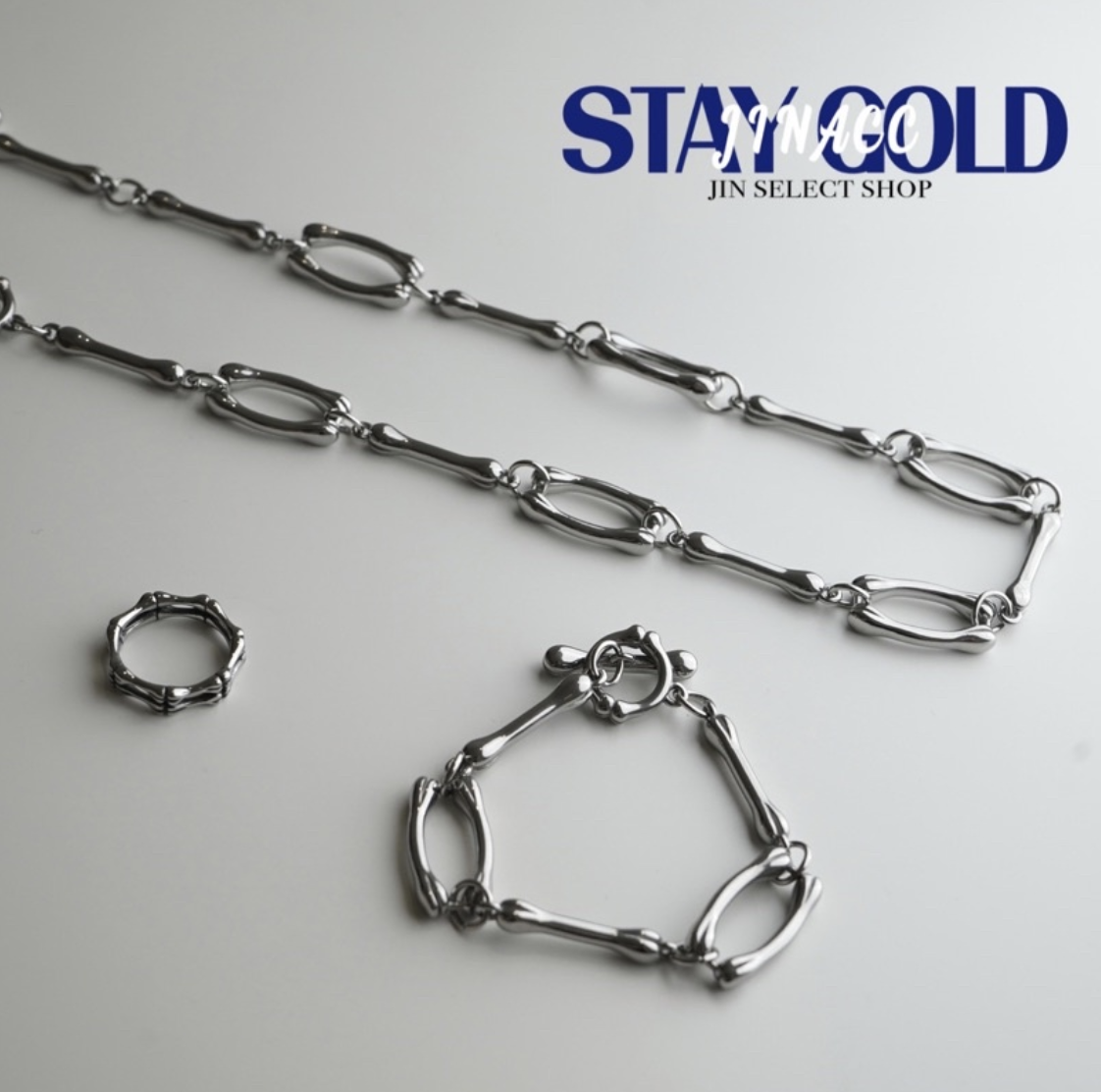 JIN ACC 連結肋骨造型(手鍊)  鈦鋼 骨頭造型 項鍊 配件 飾品