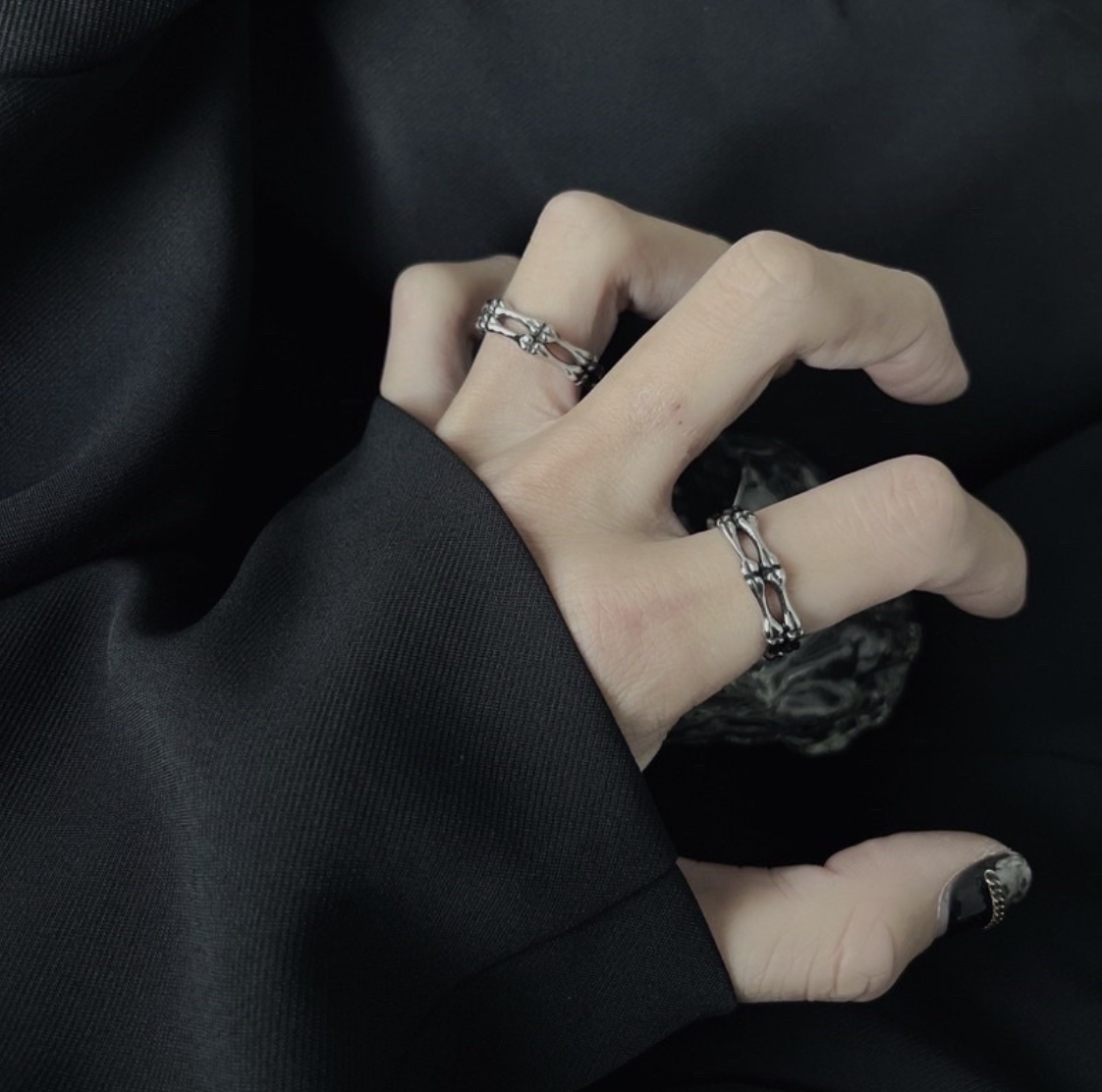 JIN ACC 連結肋骨造型(戒指)  鈦鋼 骨頭造型 項鍊 配件 飾品