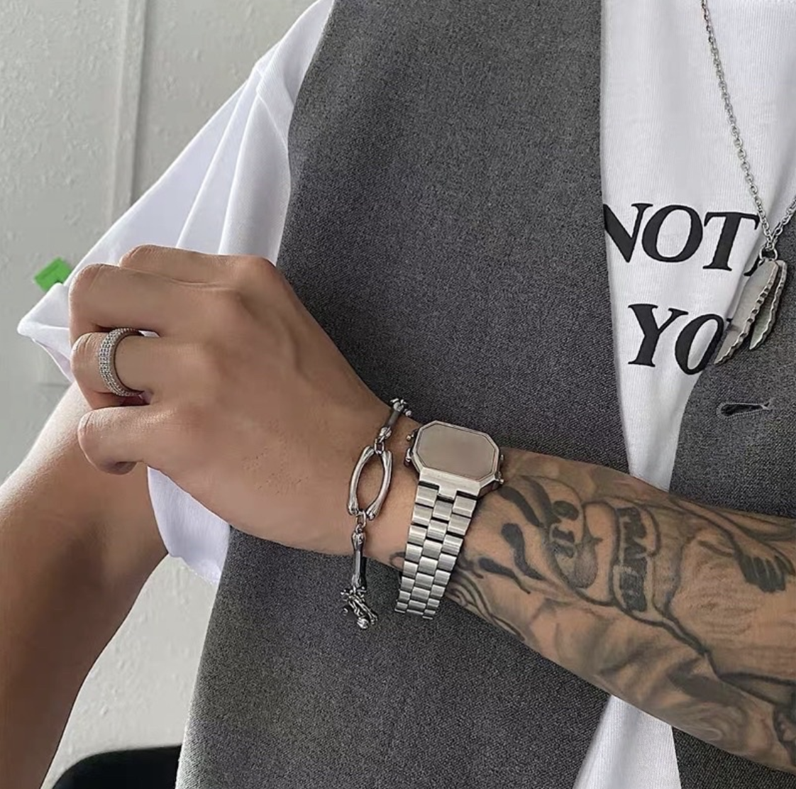 JIN ACC 連結肋骨造型(手鍊)  鈦鋼 骨頭造型 項鍊 配件 飾品