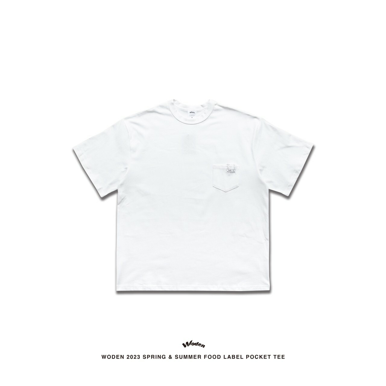 WODEN 2023 Spring & Summer Food Label Pocket tee 白色