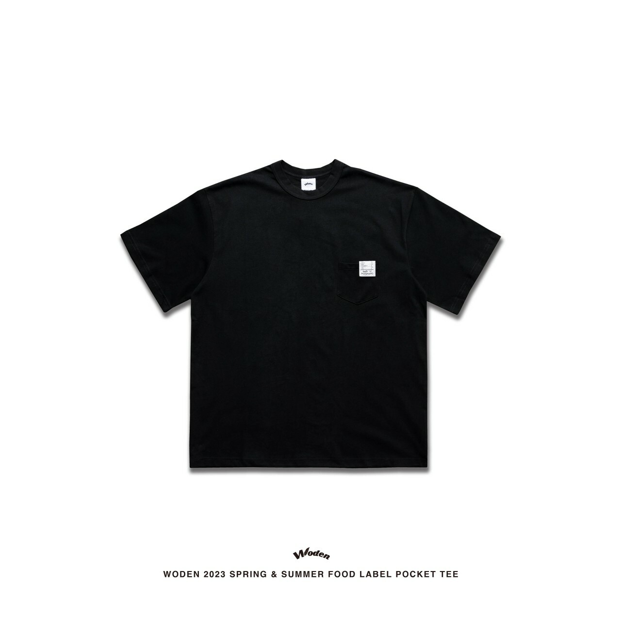 WODEN 2023 Spring & Summer Food Label Pocket tee 黑色款