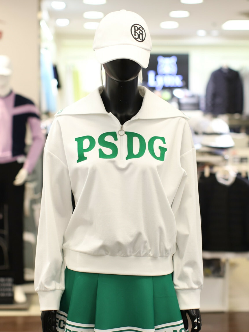 女 303M 韓國Passardi 高球品牌正品/春夏新款 時尚簡約印花英文字母 休閒版套頭半拉鍊長袖T/高爾夫球衣 高爾夫球外套