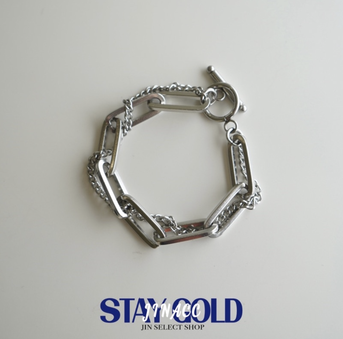 JIN ACC 平價盒裝飾品 雙層設計OT扣手鍊 雙層 設計 造型 手鍊 手環 飾品