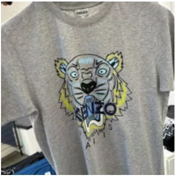 [S] KENZO MEN'S TIGER T-SHIRT,GREY, 5TS0504YA-94 (SK103)