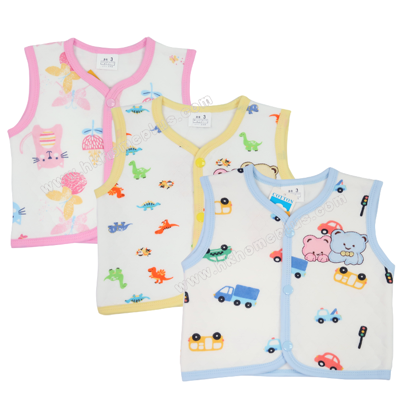 Koma Land: 嬰兒夾絲開鈕背心 BE4003 (3-9碼)