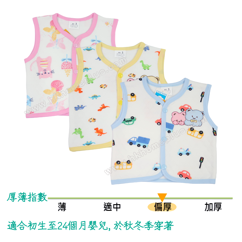 Koma Land: 嬰兒夾絲開鈕背心 BE4003 (3-9碼)