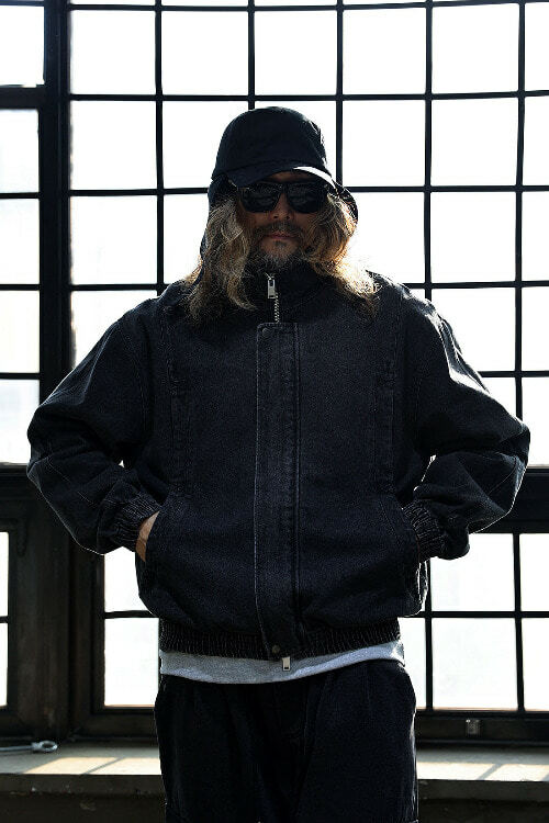 立領高領牛仔夾克