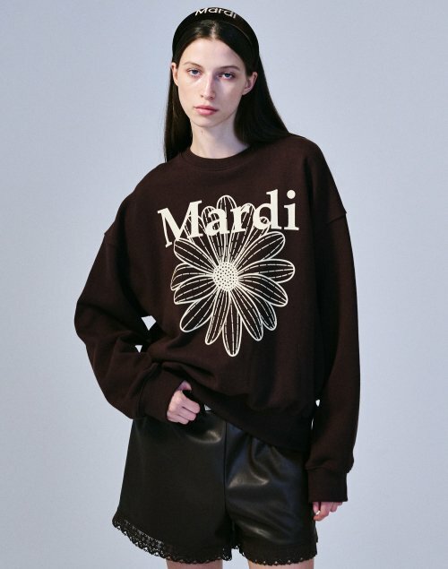 MARDI MERCREDI - SWEATSHIRT FLOWERMARDI_BROWN CREAM