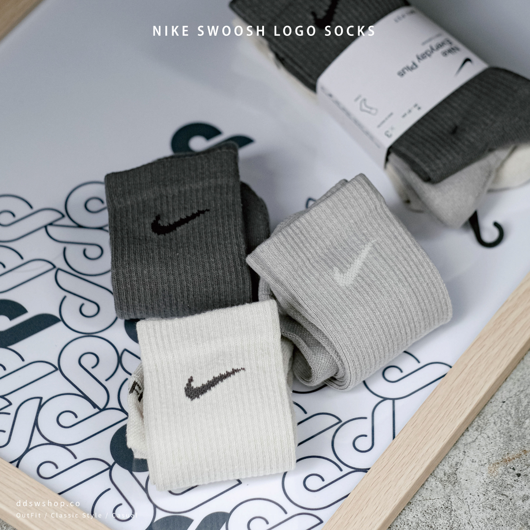 NIKE Swoosh Logo Socks 淺灰 燕麥色 奶茶 三色一組 SX6888-991