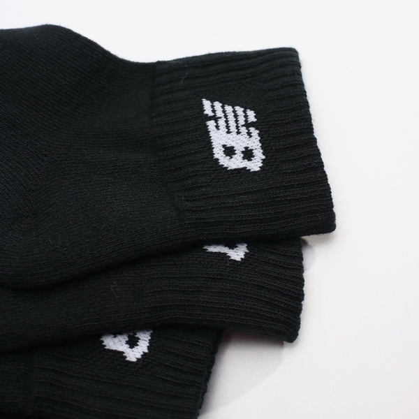 NEW BALANCE 黑 白logo 純棉 減壓 短襪 （3入1組） 7831810289