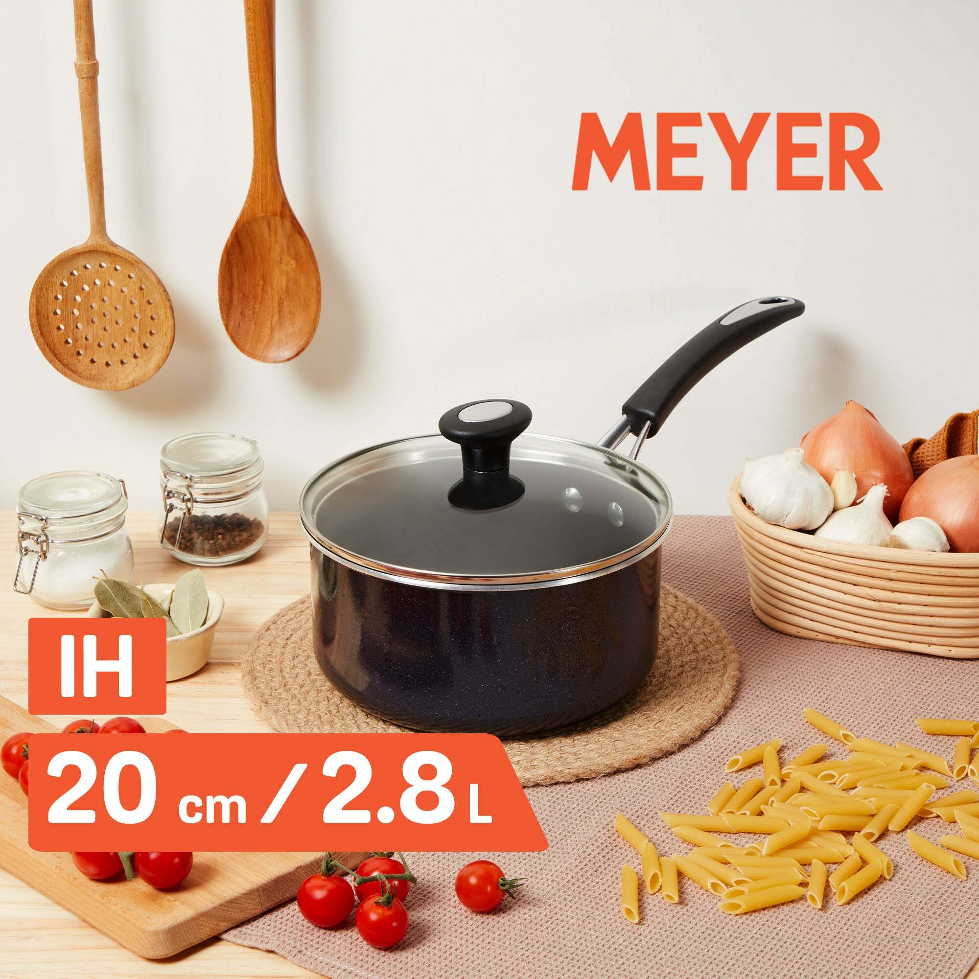 《MEYER 超能耐磨系列》IH藍寶石導磁不沾鍋 20CM單柄湯鍋(含蓋)