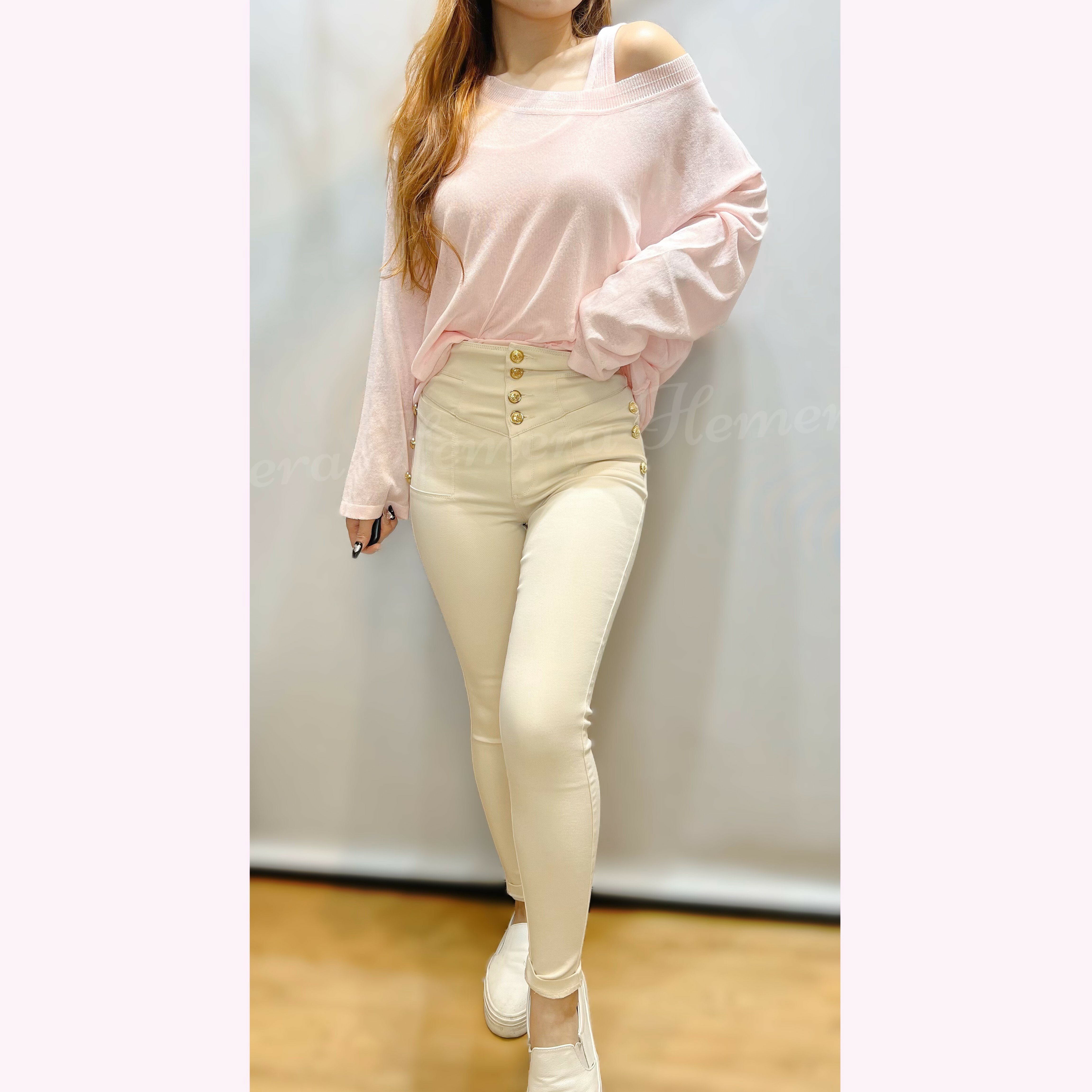 ST23S0927 針織休閒背心連長袖上身套裝