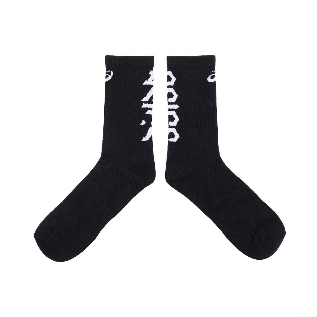 現貨 Asics 亞瑟士 襪子 Crew Socks 男女款 黑色 長襪 中筒襪 B-4 JUN-