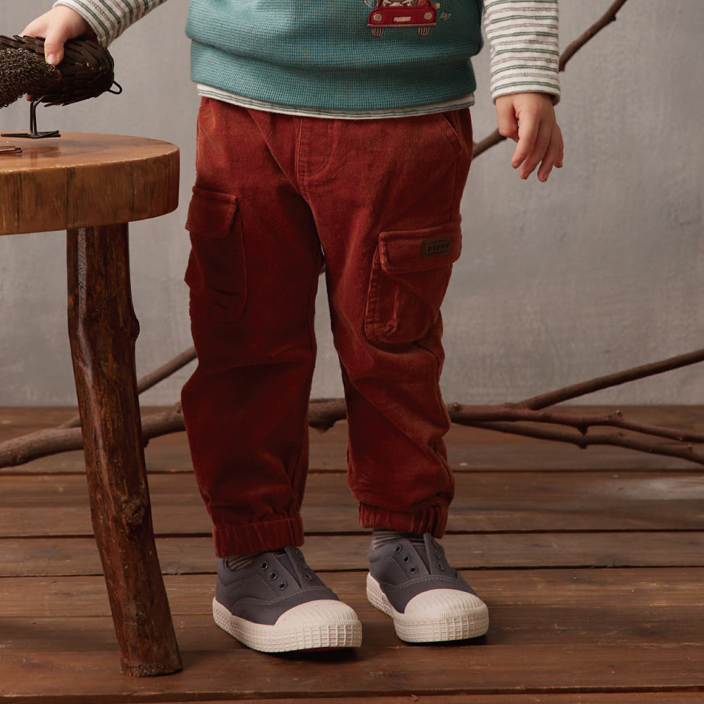 PIPPY帥氣工裝大口袋棉質長褲 磚紅