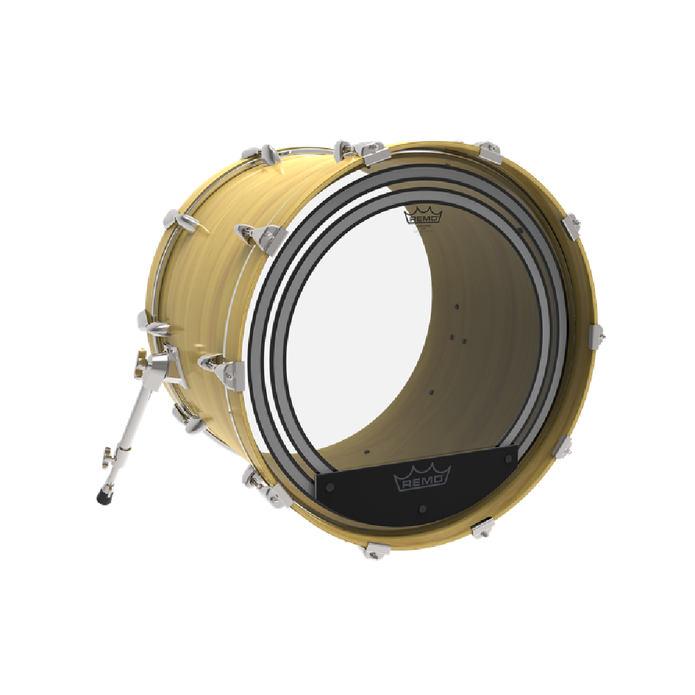 Remo REMO / Powersonic 雙層7-mil + 5-mil +減震環大鼓鼓皮 (透明/霧面)(多種尺寸可選) 第 2 張圖片｜三峽鼓 / 打擊