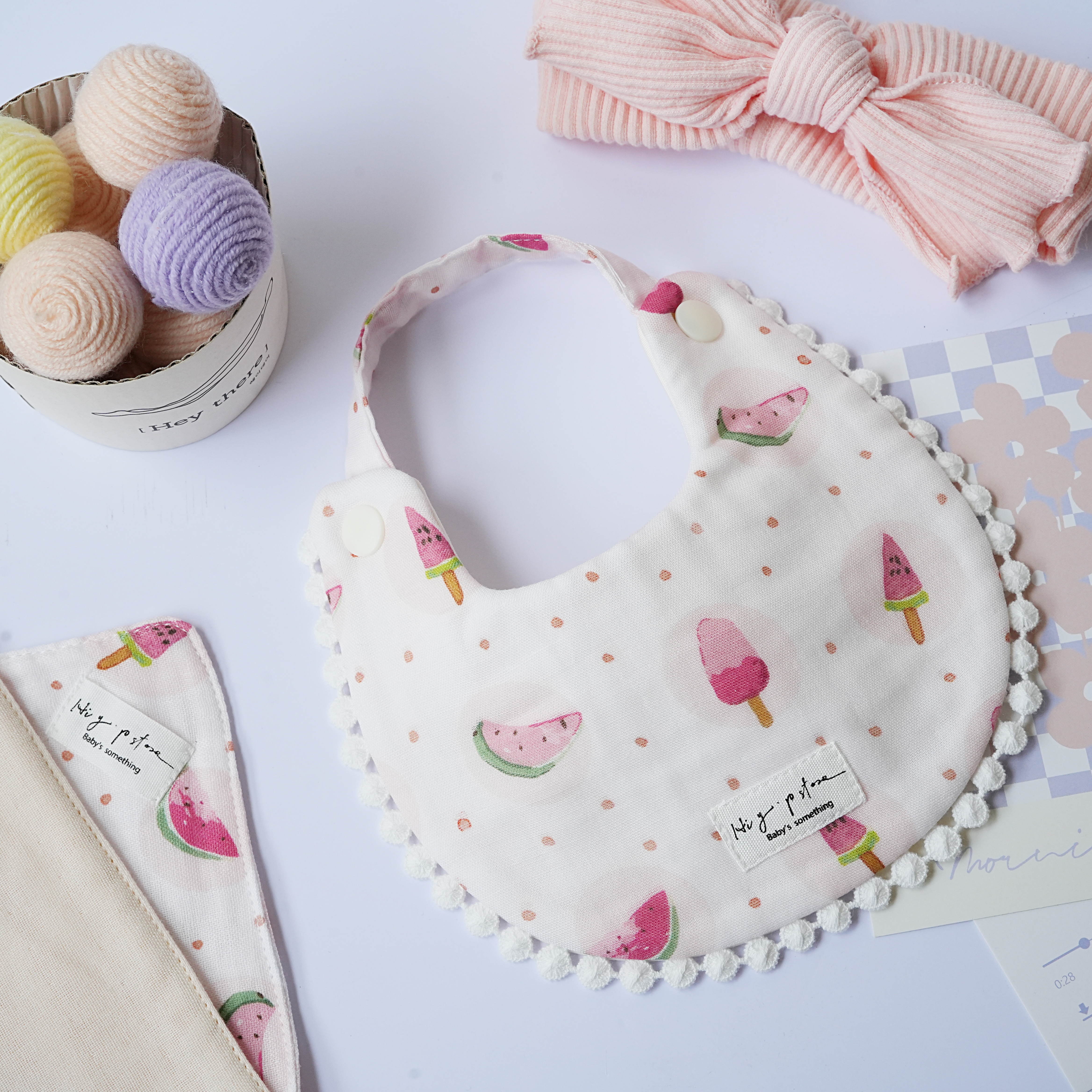 Hi Y.P store-手作圍兜-獨家設計款-西瓜棒棒冰