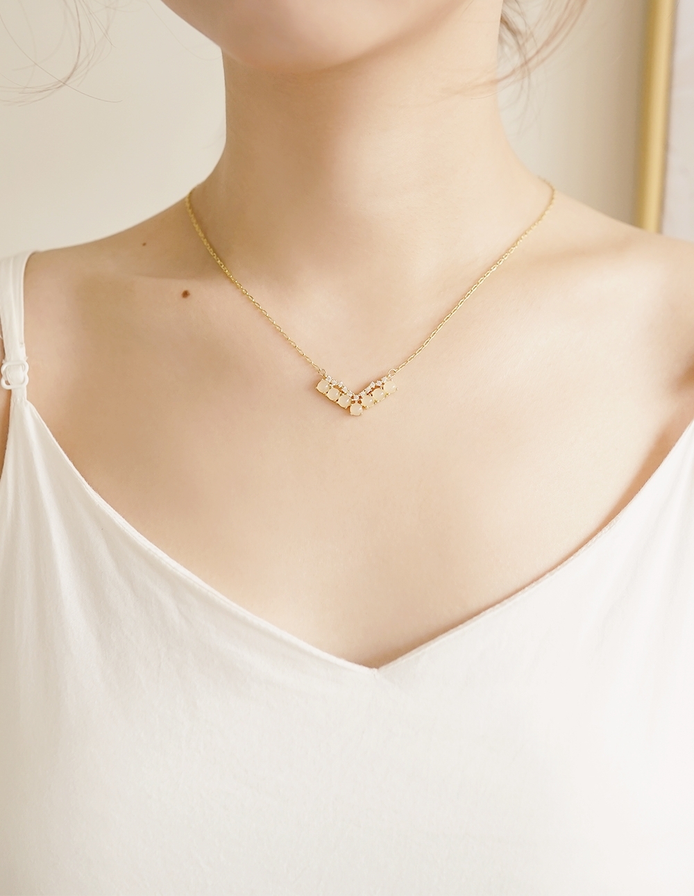 皇室復古✧V型寶石項鍊