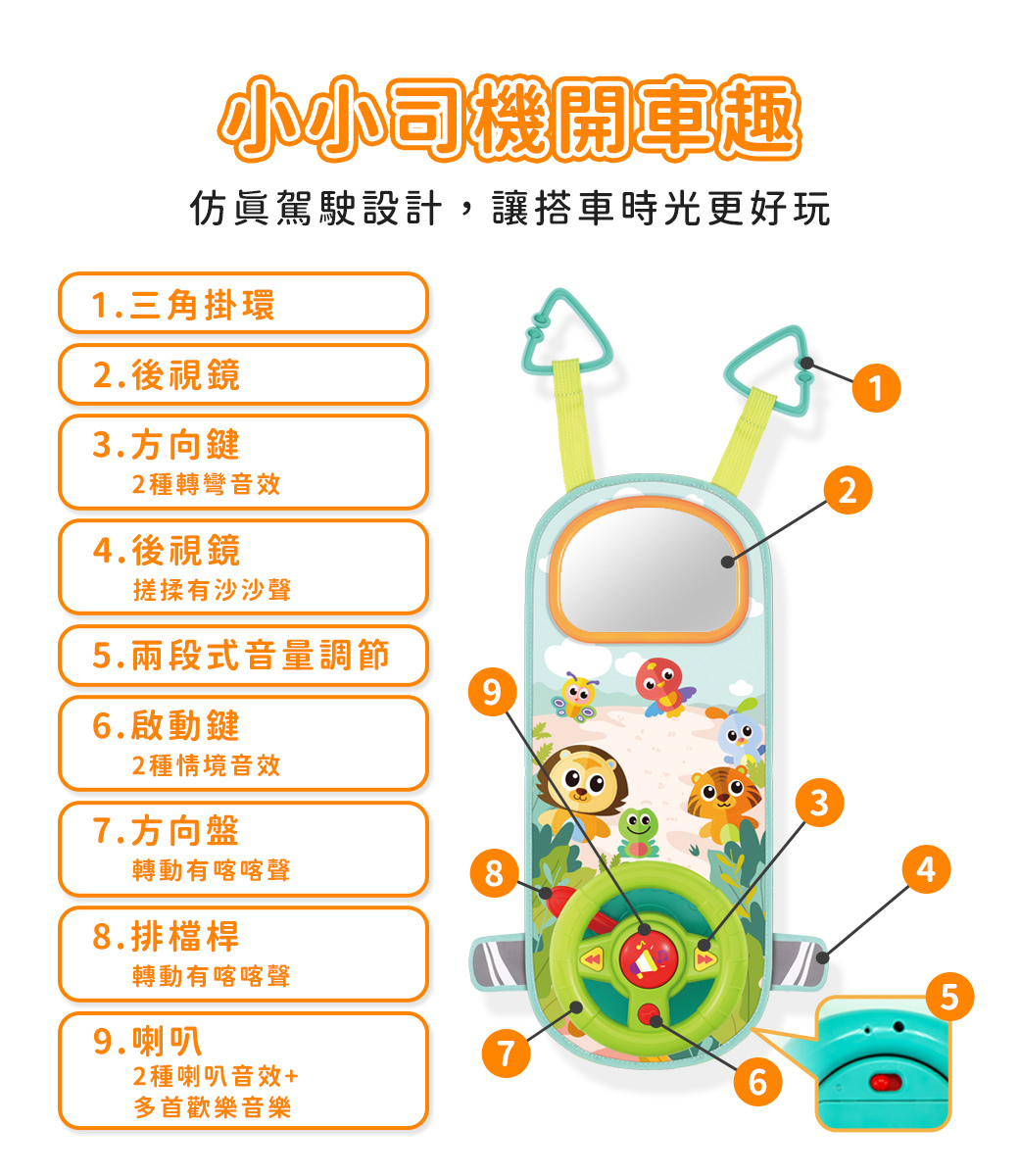 HolaLand歡樂島 聲光趣味方向盤 感統玩具