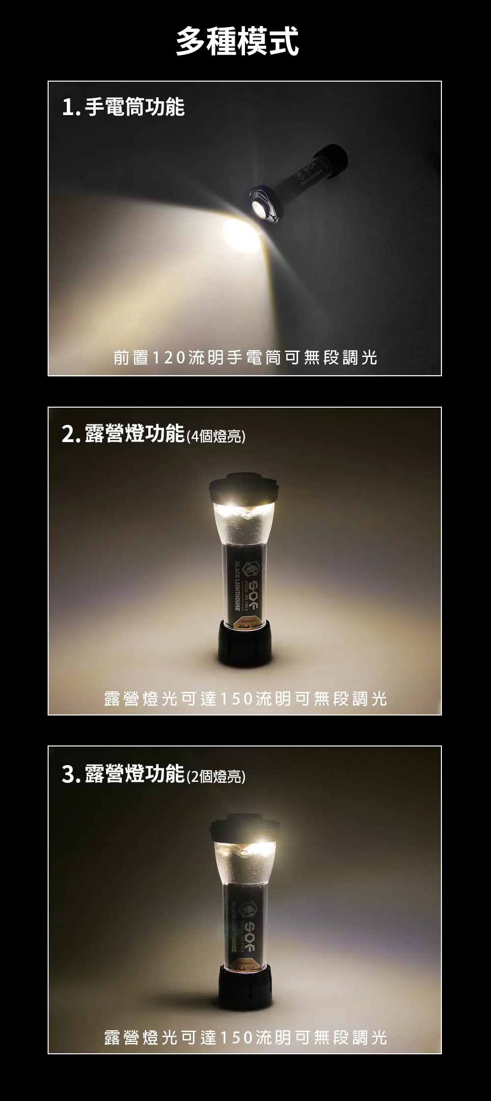 SOF 黑燈塔電筒燈