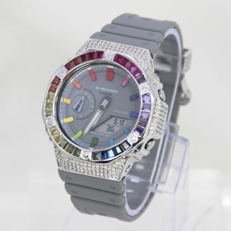 銀色 改裝手錶 GA-2110ET-8A - 雙彩虹