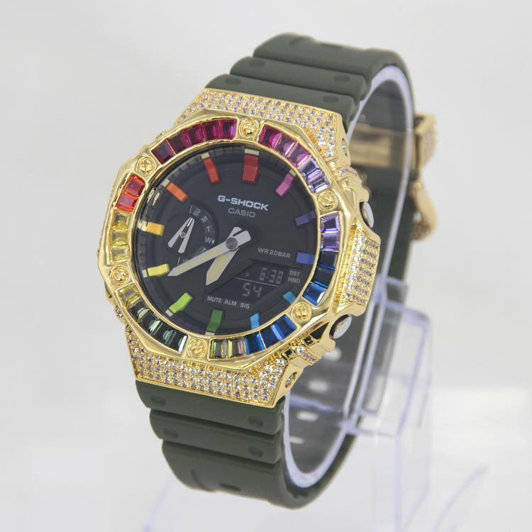 金色 改裝手錶 GA-2110SU-3A - 雙彩虹