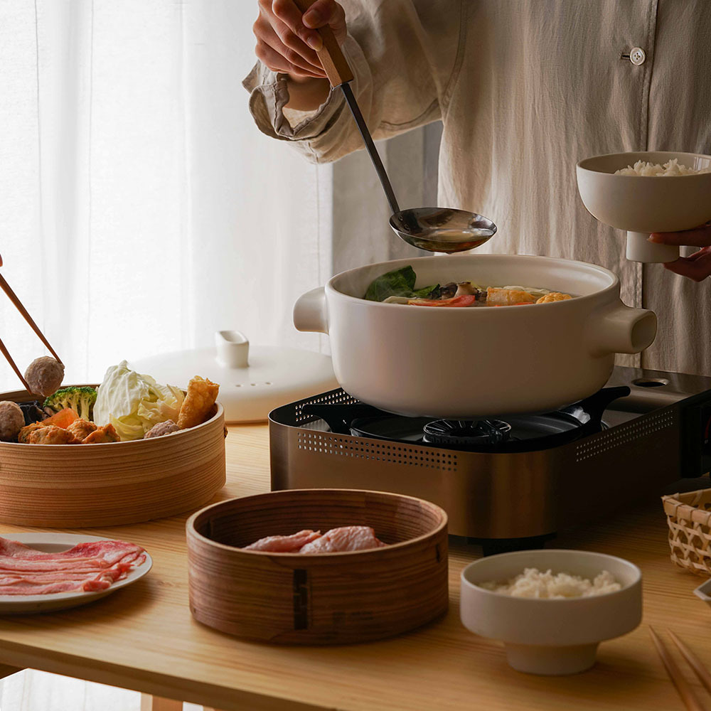JIA品家】蒸鍋蒸籠-經典版套組24cm 耐火土燉鍋+柳杉木赤陶蒸籠盤