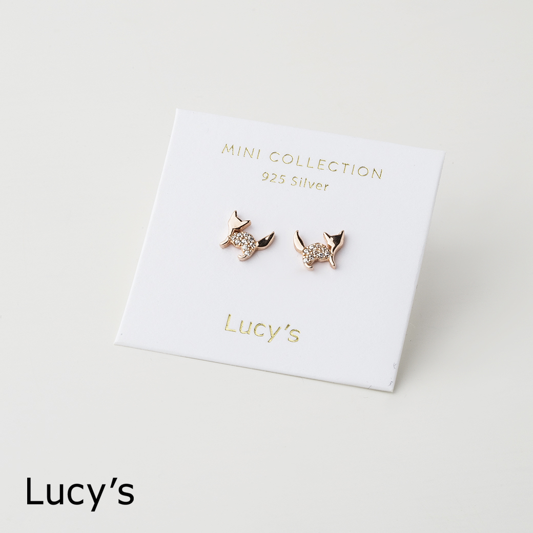 *925純銀〔輕銀系列〕鑽漾狐狸 耳環 (二色) (106669/106670)