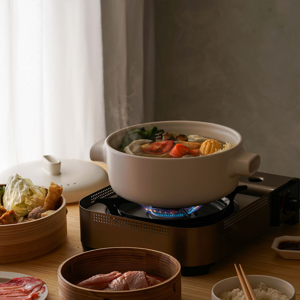 JIA品家】耐火土燉鍋經典版28cm蒸鍋咖啡色