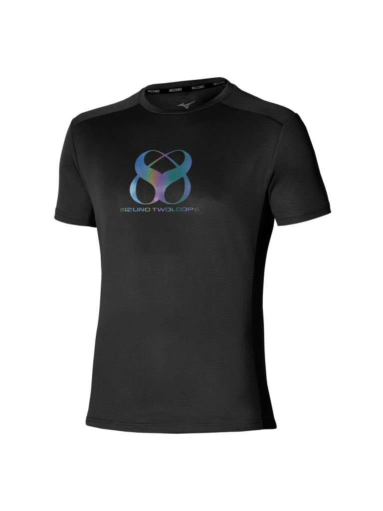 MIZUNO TWO LOOPS 8 TEE 男裝運動衫 黑色