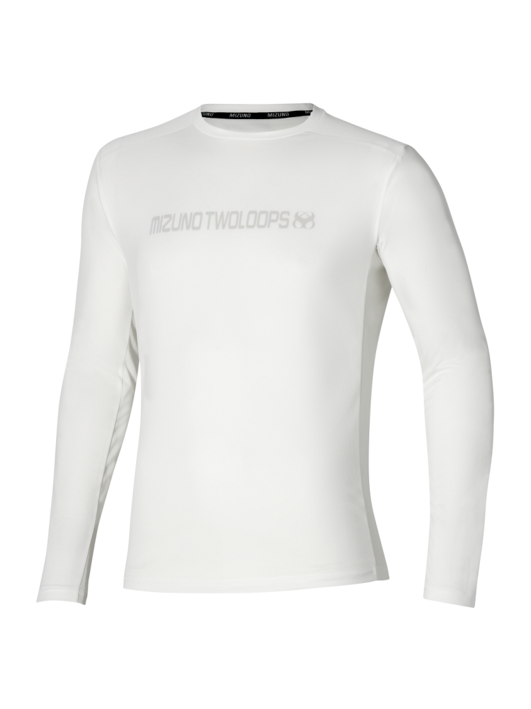MIZUNO TWO LOOPS 8 TEE 男裝 長袖運動衫 白色