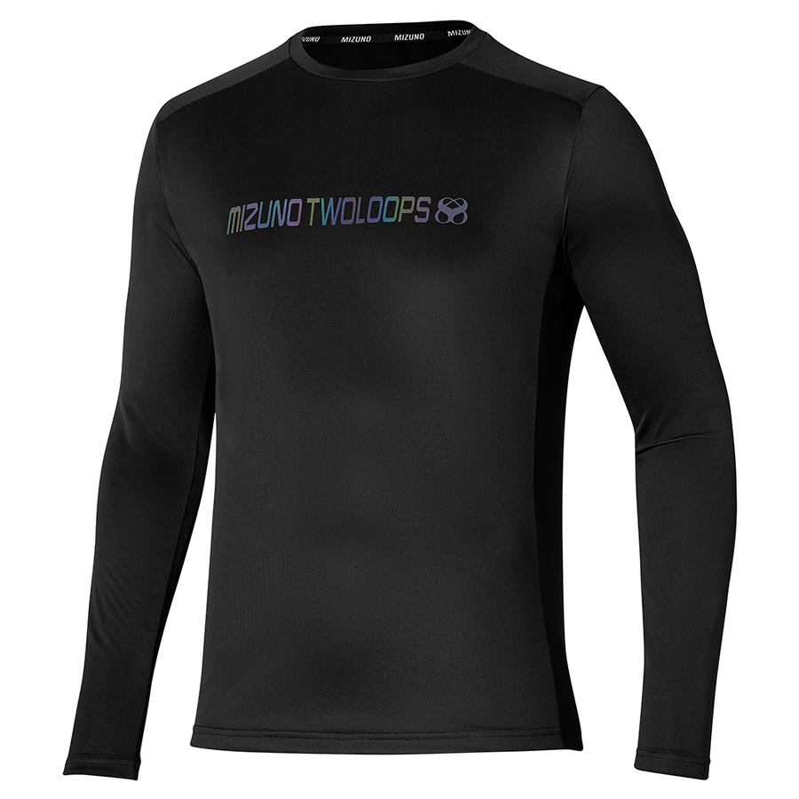 MIZUNO TWO LOOPS 8 TEE 男裝 長袖運動衫 黑色