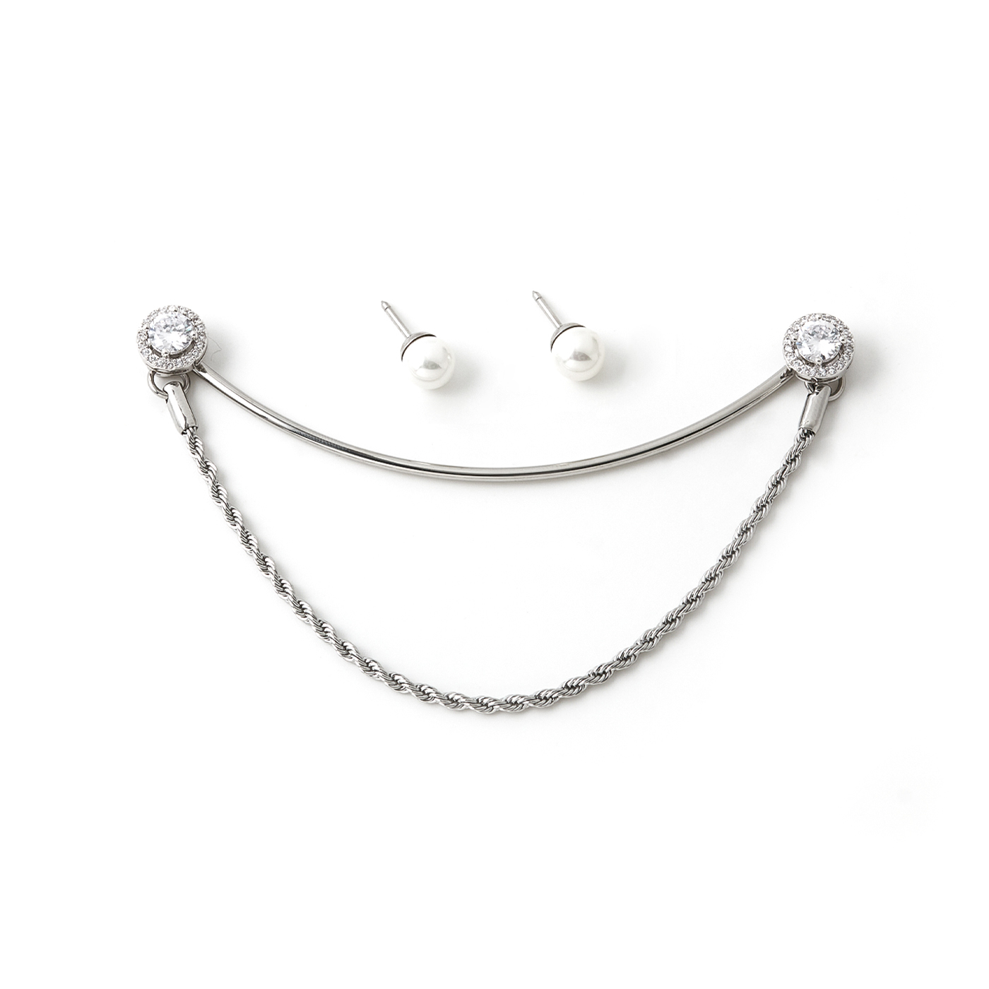 平價飾品.鈦鋼,5A鋯石,珍珠,領鍊組