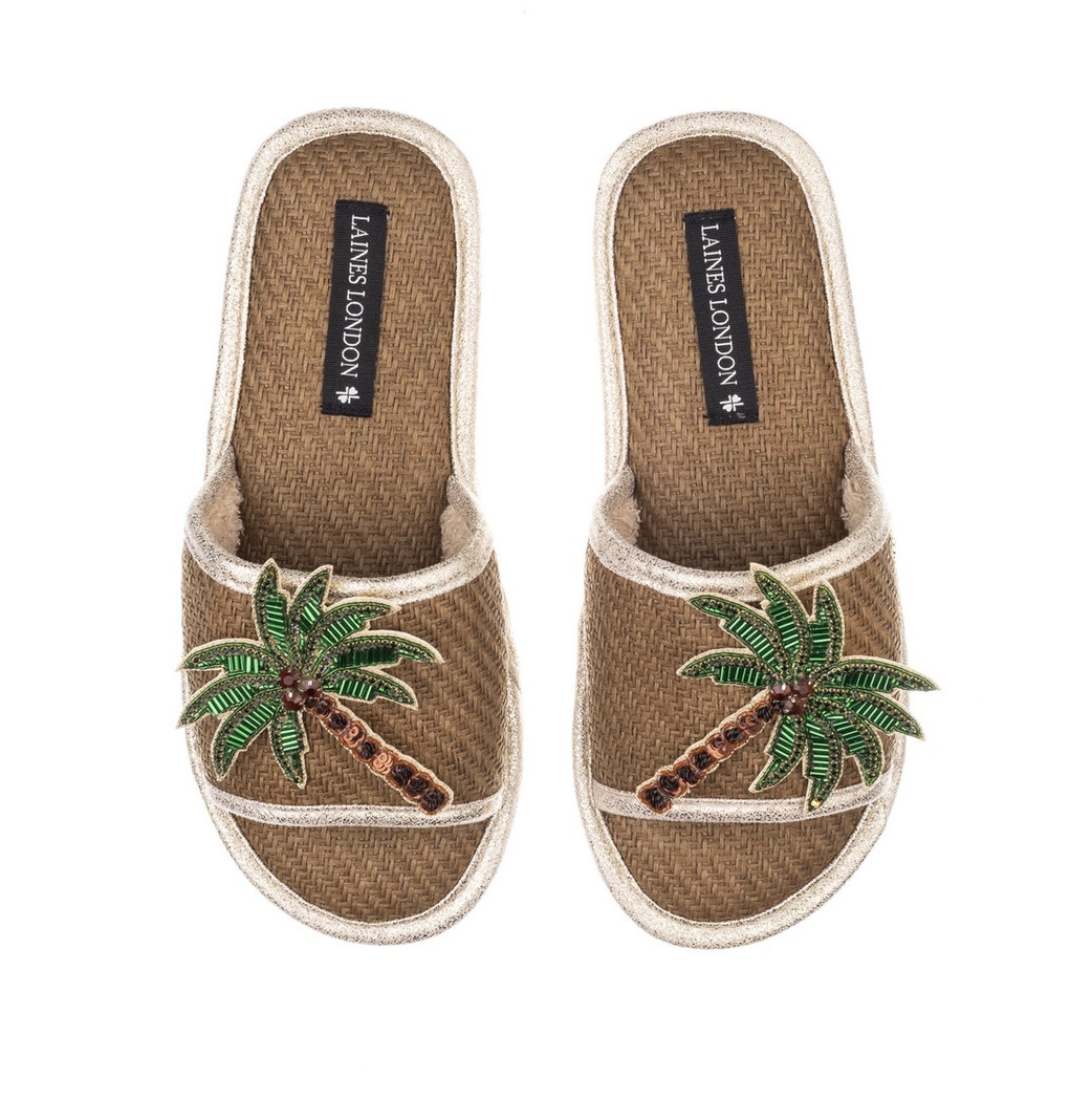 **團購  英國 Laines London // Straw Braided Sandals// DOUBLE PALM TREE