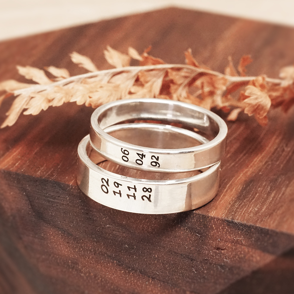 專屬紀念日 可刻字 純銀情侶對戒組 客製化情侶戒指