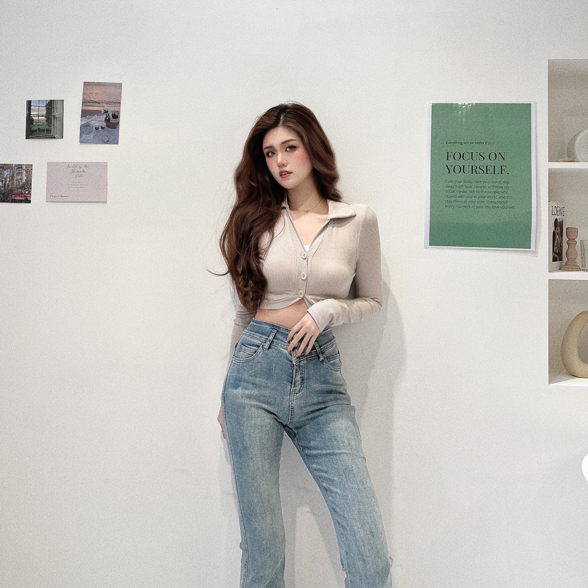 翻領好身材短版上衣/三色