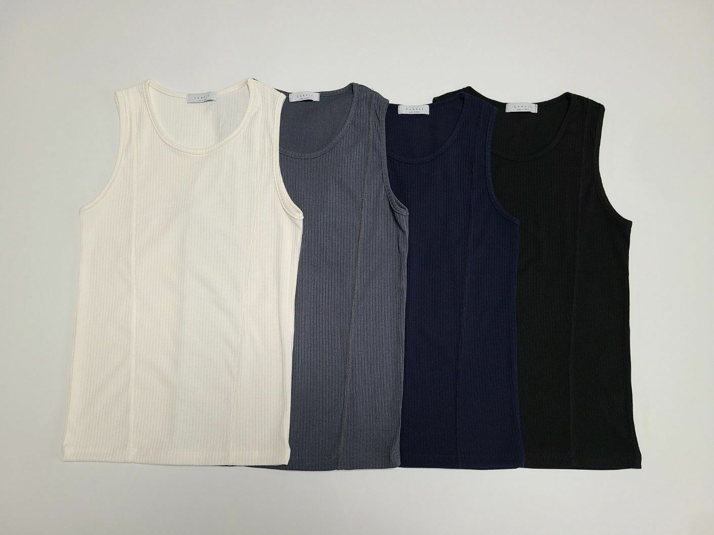 淨色暗直間背心 GAMBLE-004V