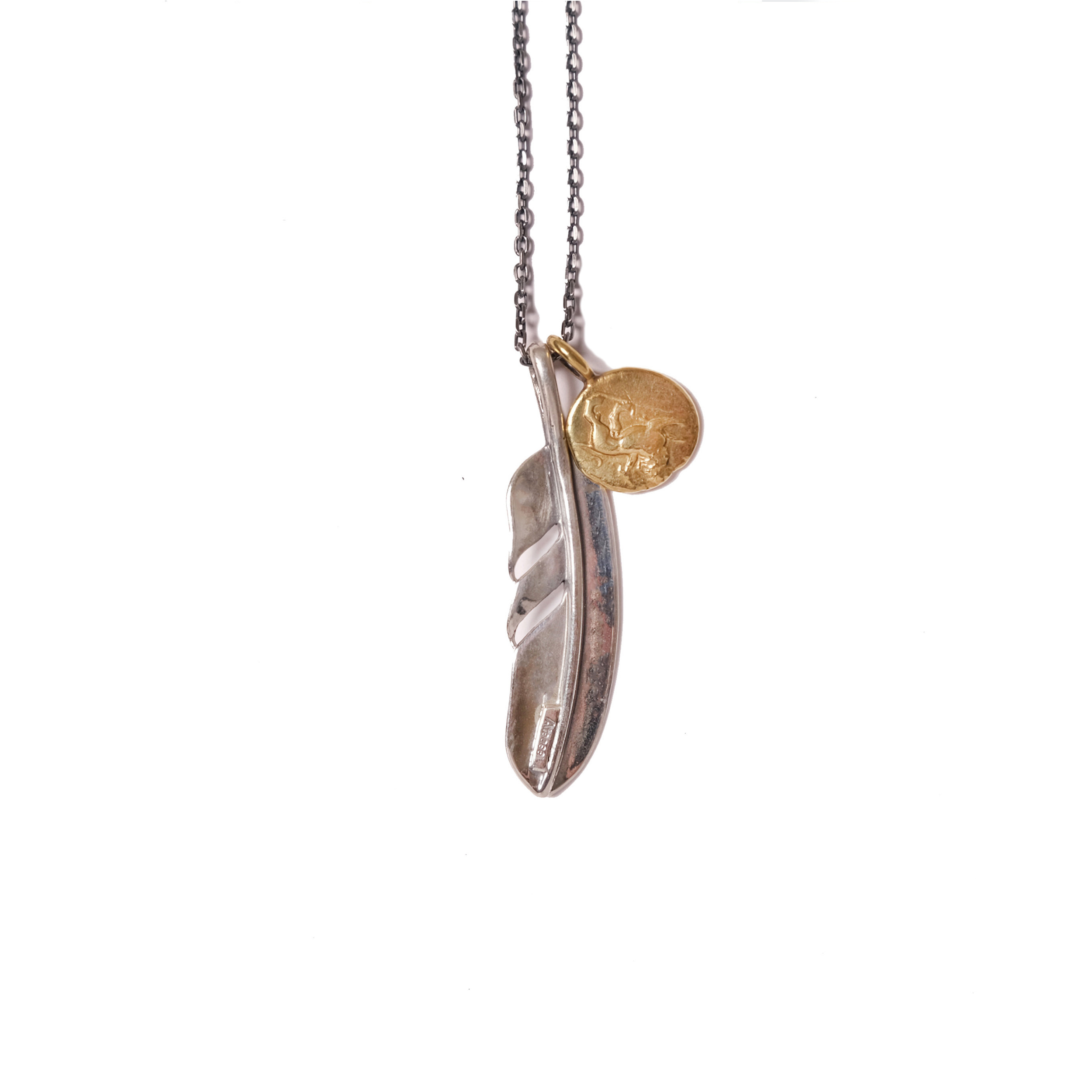 Atease - FEATHER COIN NECKLACE