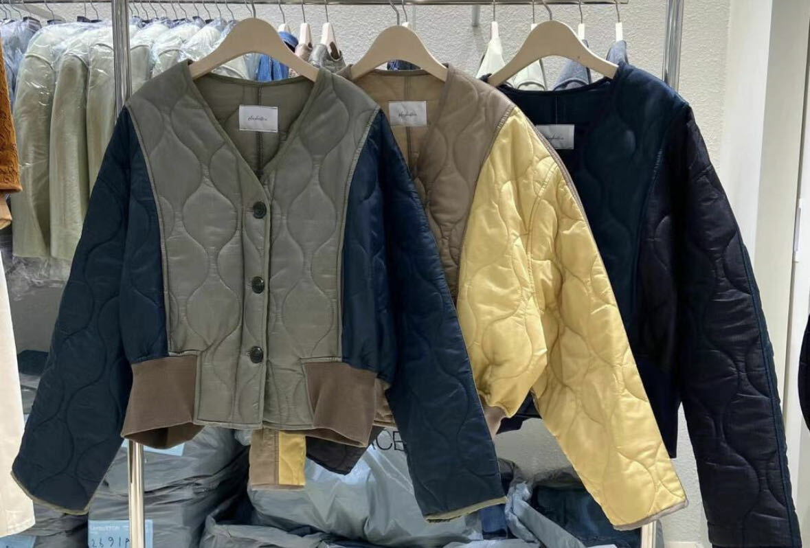 拼色夾棉外套 -M