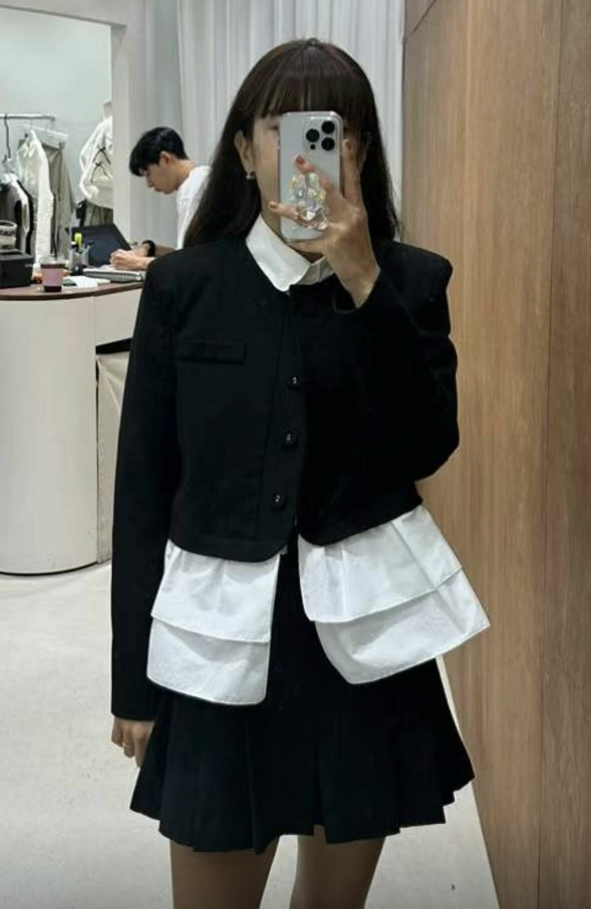 裙擺黑色外套 -M