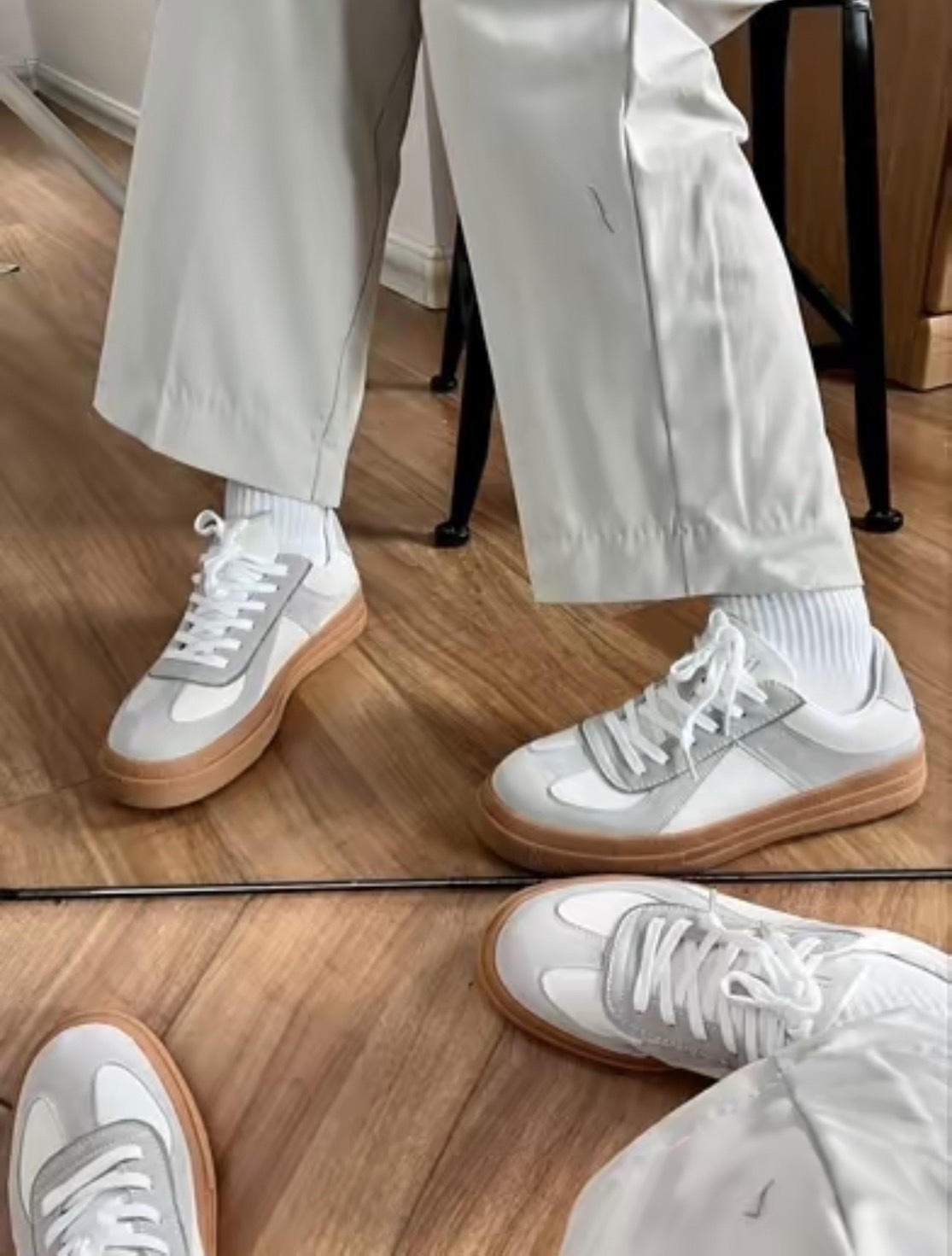 JIFFFLY 復古德訓鞋焦糖底 3色 皮革 麂皮 厚底 黑灰 白灰 粉白/預購