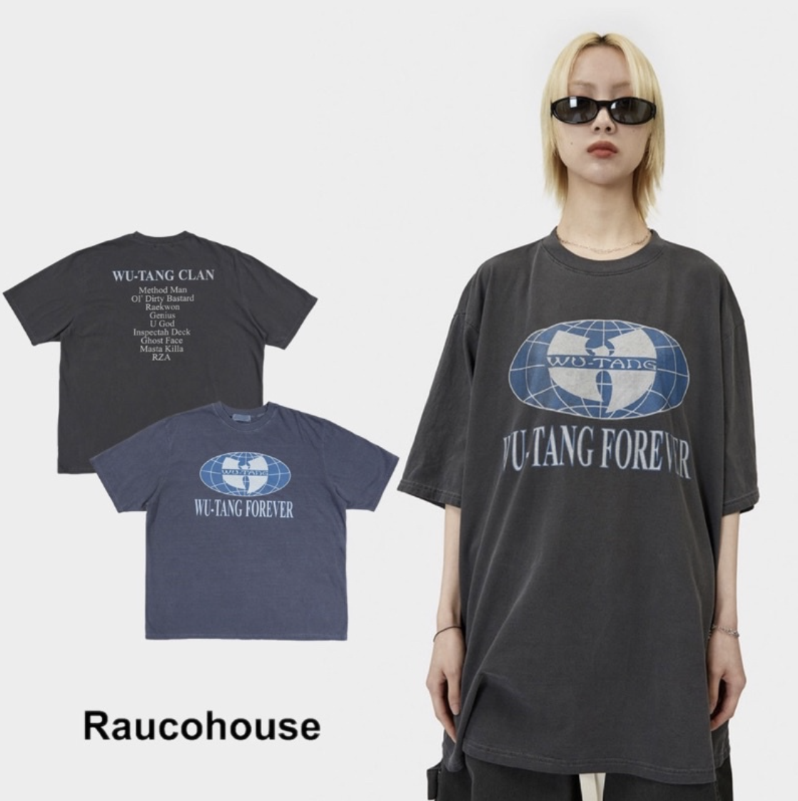 🇰🇷RAUCOHOUSE (SALE) WU-TANG水洗仿舊 短袖 T恤 短T