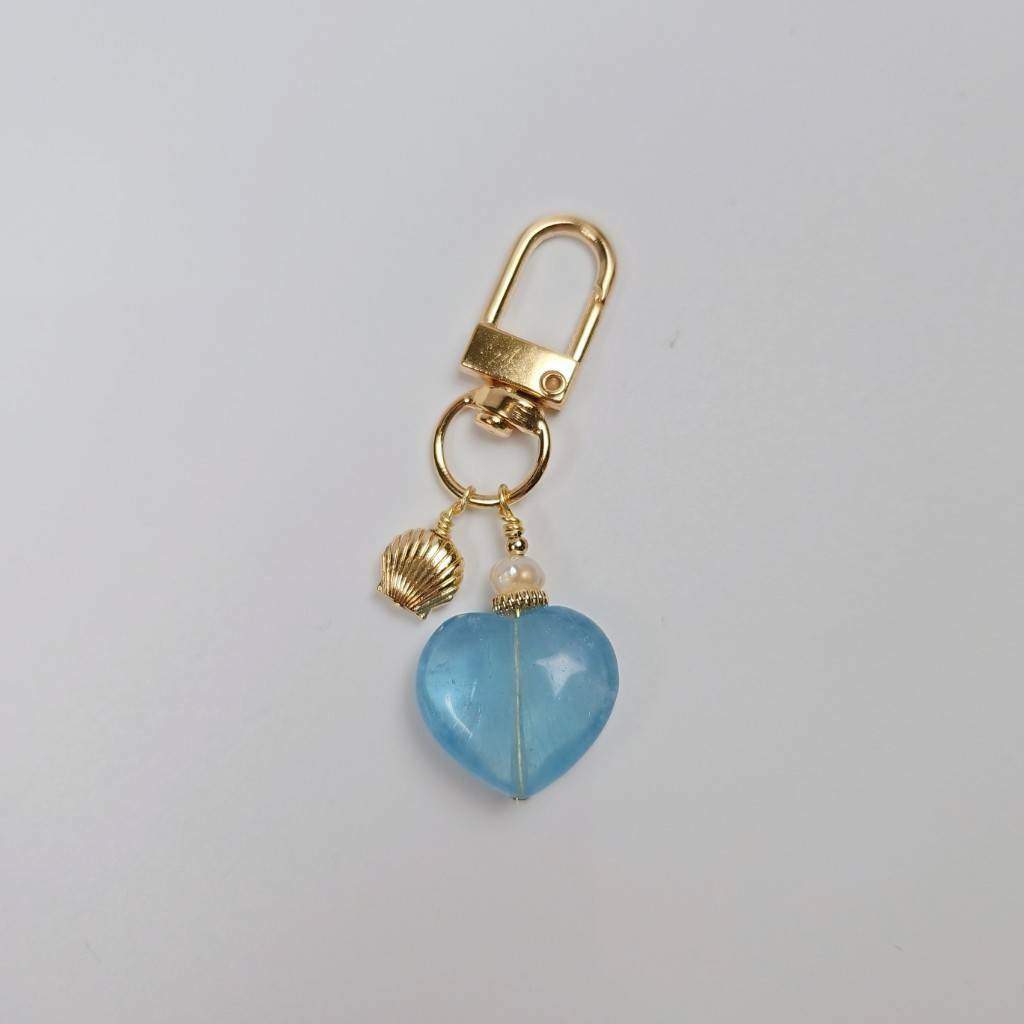 海藍寶愛心鑰匙圈