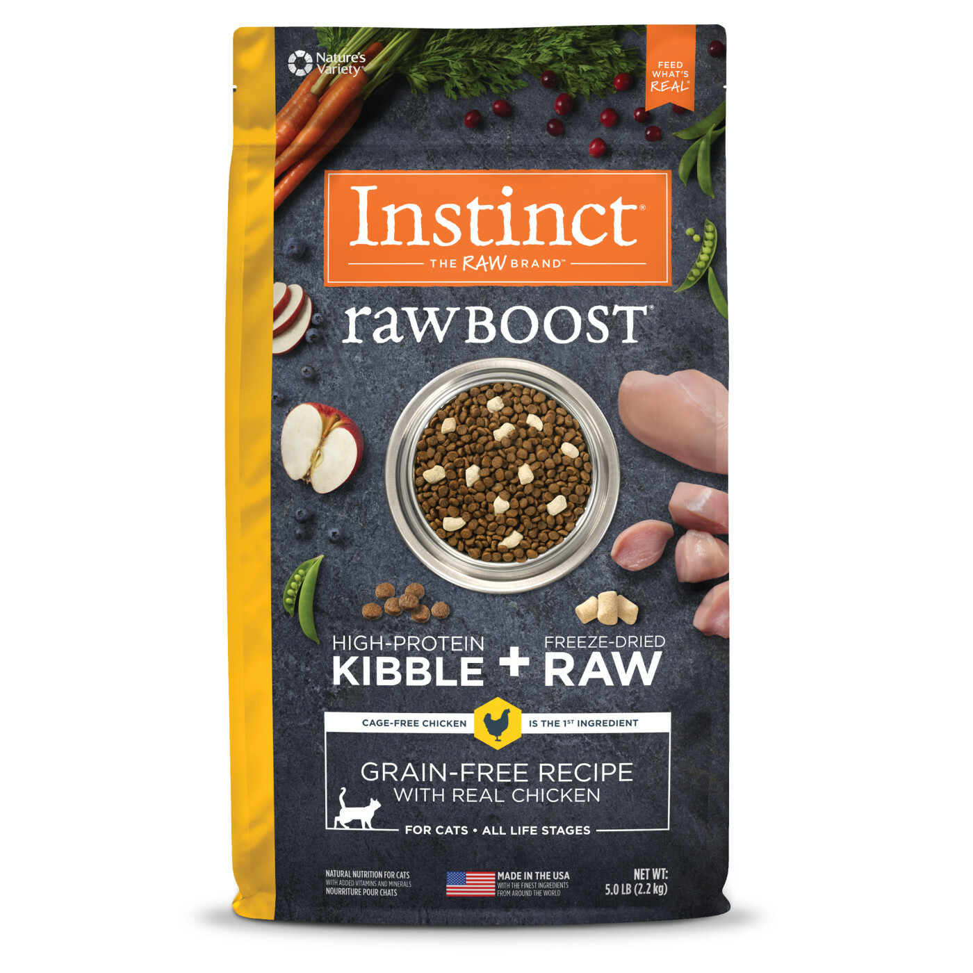 [對抗劈價大毒瘤限時優惠] Instinct 本能 - 生肉無穀物雞肉貓糧 Raw Boost Grain-Free Chicken Recipe 5lb