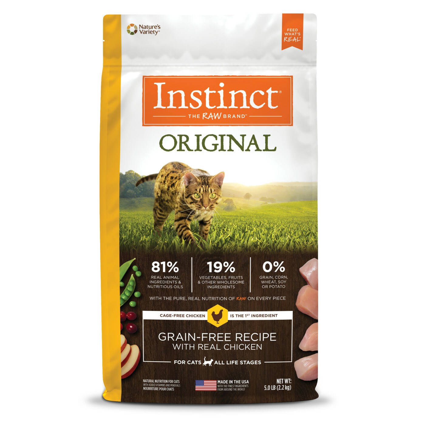 [對抗業界大毒瘤限時優惠] Instinct 本能 - 經典無穀物雞肉貓糧 Original Grain Free Chicken Recipe 11lb