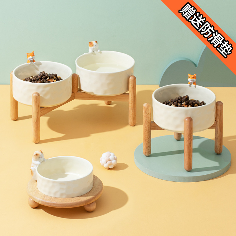 陶瓷碗 宠物陶瓷碗 柴犬 猫咪系列